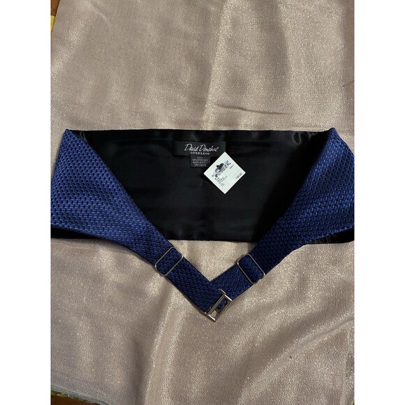 DAVID DONAHUE Cummerbund Sterling 100% Silk Adjustable Formal Tuxedo Wedding - Picture 5 of 7